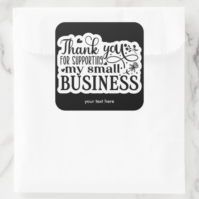 Adesivo Quadrado Obrigado por apoiar o autocolante (Bolsa)