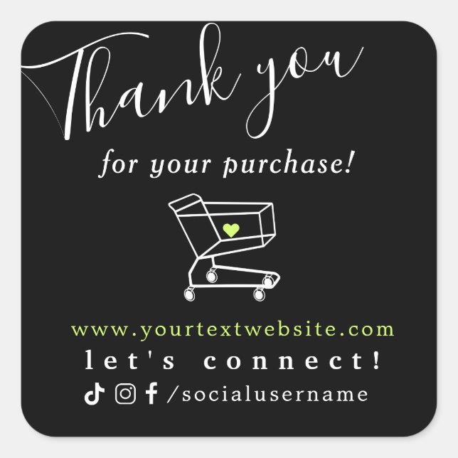 Adesivo Quadrado obrigado por comprar conosco (Frente)