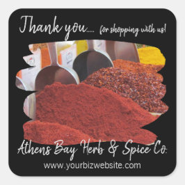 Adesivo Quadrado Obrigado por Comprar conosco Business Label