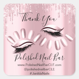 Adesivo Quadrado Obrigado Por Comprar Diamond Drives Nail Rosa