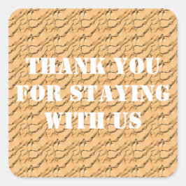 Adesivo Quadrado Obrigado Por Ficar Conosco Aluguel De Férias