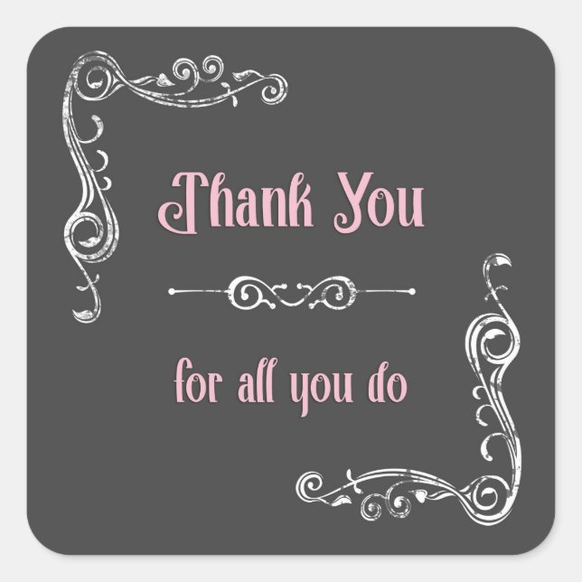 Adesivo Quadrado Obrigado por tudo que você faz (Frente)
