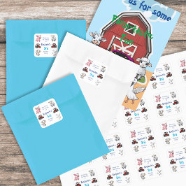 Adesivo Quadrado Obrigado por virem os animais da fazenda Trator