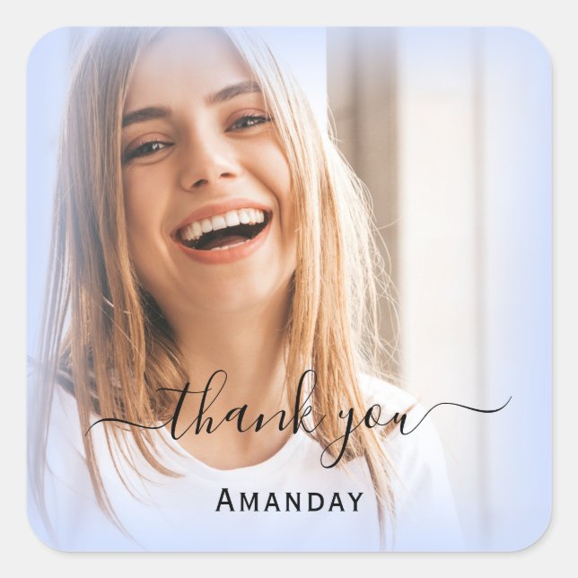 Adesivo Quadrado Obrigado Quadro de Nome Foto  Noiva Doce16Anos (Frente)