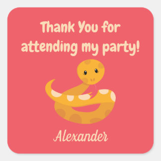 Adesivo Quadrado Obrigado Safari Cobra