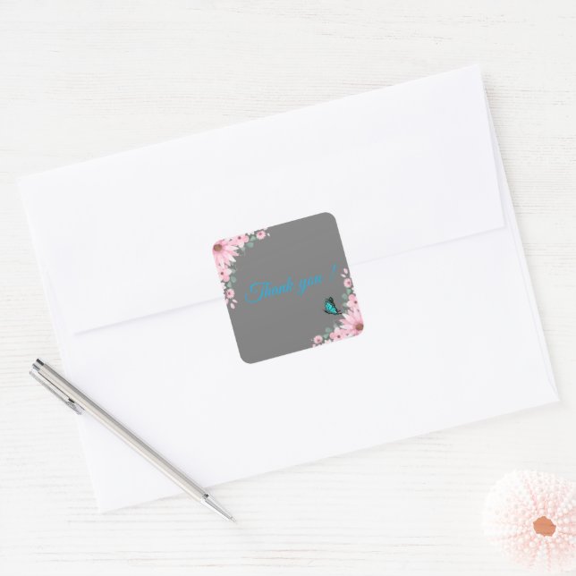 Adesivo Quadrado Obrigado Sticker (Envelope)