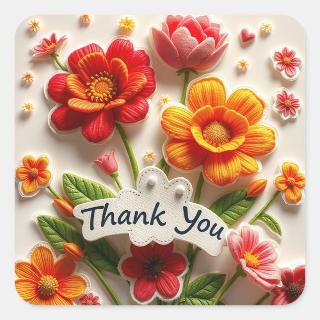 Adesivo Quadrado Obrigado, Stickers (Frente)