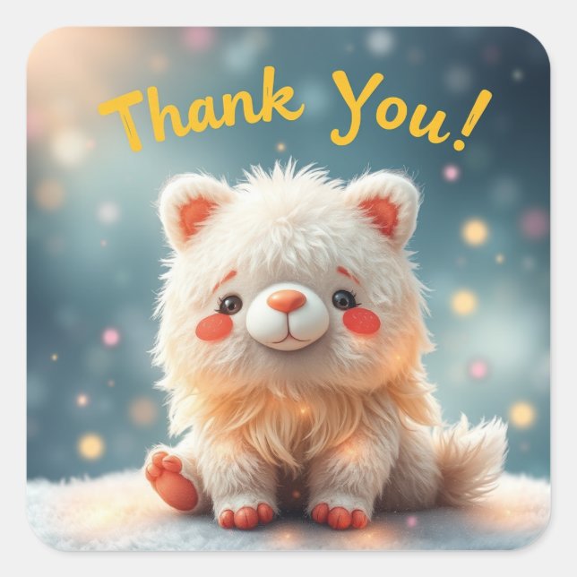 Adesivo Quadrado Obrigado, Stickers (Frente)