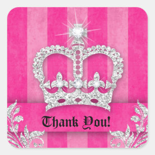 Adesivo Quadrado Obrigado Striker Sticker Jewelry Pink Crown