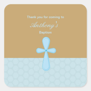 Adesivo Quadrado Obrigado transversal azul dos meninos você