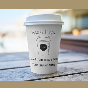 Adesivo Quadrado Obrigado um logotipo de compro de café latino
