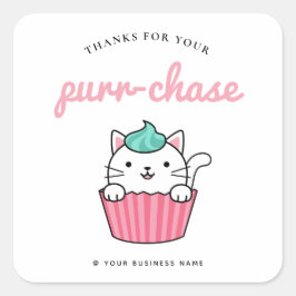 Adesivo Quadrado obrigado você cupcake bolo de pastelaria compra tr