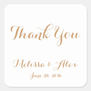 Adesivo Quadrado Obrigado Wedding você