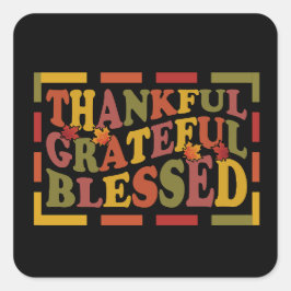 Adesivo Quadrado Obrigados Dando Designs Gratos, Gratos, Abençoados