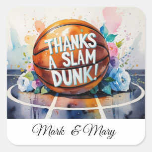 Adesivo Quadrado Obrigados de basquete você teme Slam Dunk