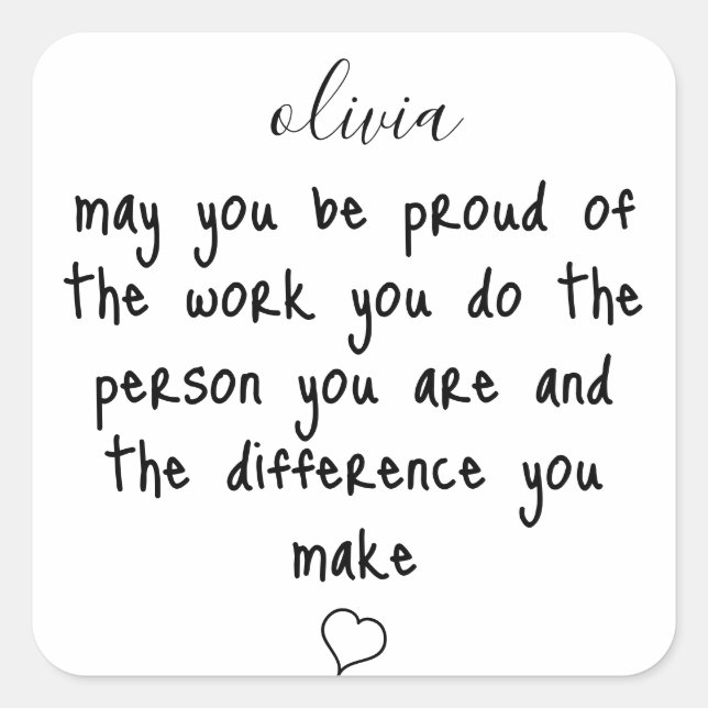 Adesivo Quadrado Obrigados Dizendo Apreciação Para Funcionários (Frente)