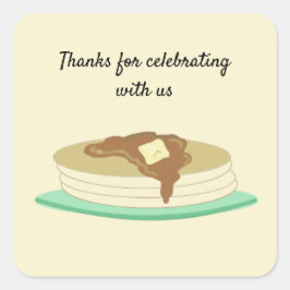 Adesivo Quadrado Obrigados Pancake Stack Para Celebração
