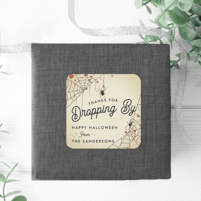 Adesivo Quadrado Obrigados Para A Queda Por Favor Do Partido Hallow (Criador carregado)