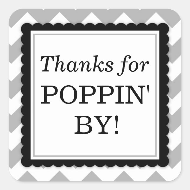 Adesivo Quadrado Obrigados para Poppin' By Square sticker - Chevron (Frente)