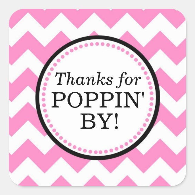 Adesivo Quadrado Obrigados para Poppin' By Square sticker - Chevron (Frente)
