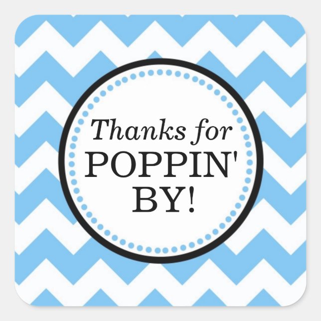 Adesivo Quadrado Obrigados para Poppin' By Square sticker - Chevron (Frente)