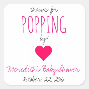 Adesivo Quadrado Obrigados para Popping By! Favoritos de chá de fra