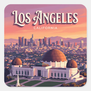 Adesivo Quadrado Observatório Griffith Los Angeles Califórnia
