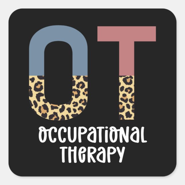 Adesivo Quadrado Occupational Therapy OT Cheetah Future OT Gifts (Frente)