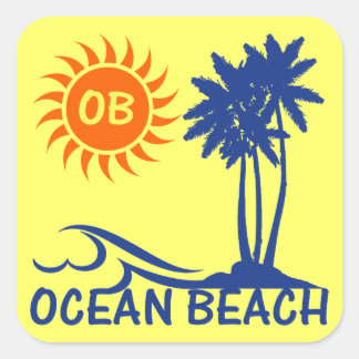 Adesivo Quadrado Ocean Beach