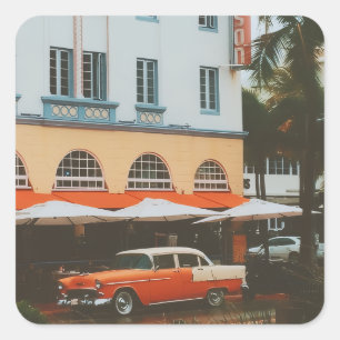 Adesivo Quadrado Ocean Drive, South Beach, Miami