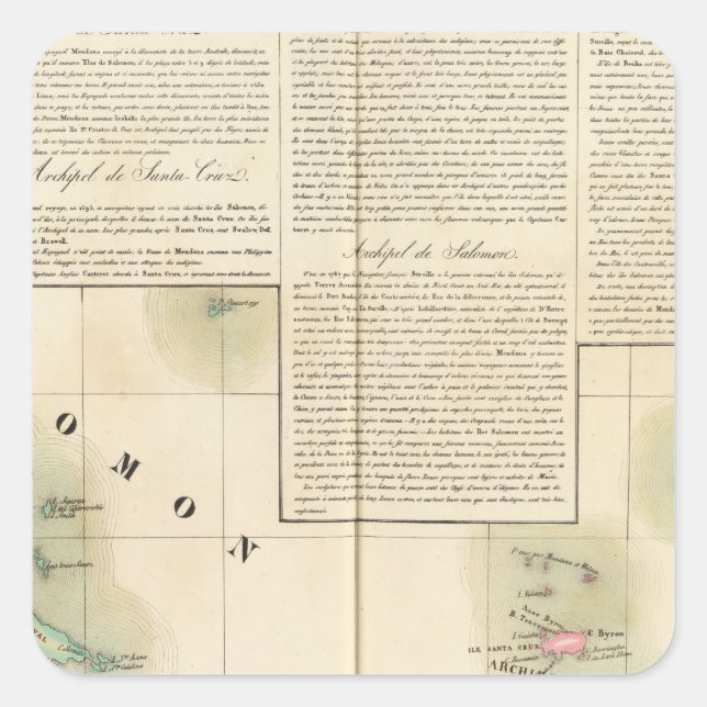 Adesivo Quadrado Oceânia das Ilhas Salomão n.o 33 (Frente)