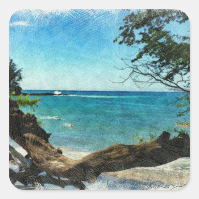 Adesivo Quadrado Oceano Azul (Frente)