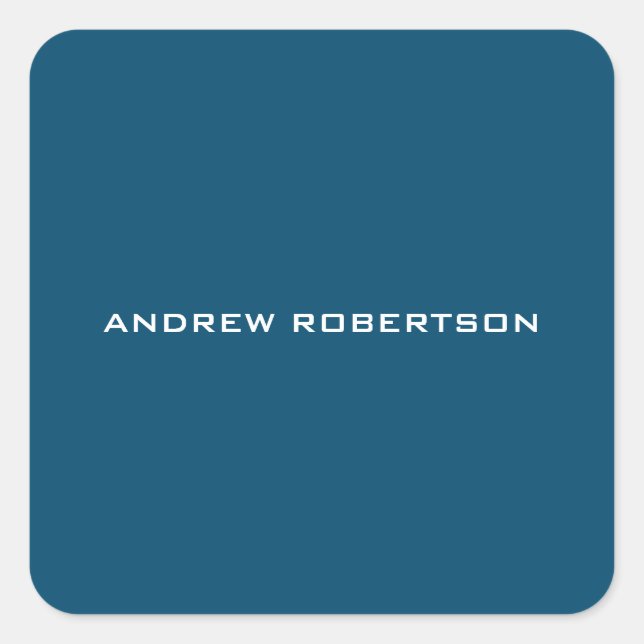 Adesivo Quadrado Oceano Azul Plana Elegante Único Contemporâneo (Frente)