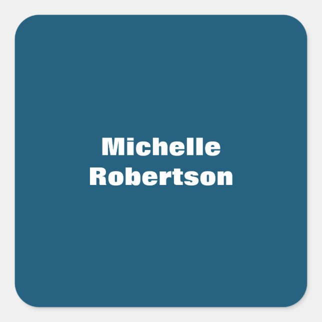 Adesivo Quadrado Oceano Azul, Simples, Nome Próprio (Frente)