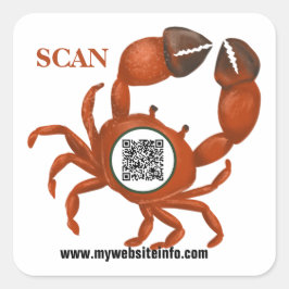 Adesivo Quadrado Oceano Caranguejo QR Negócio