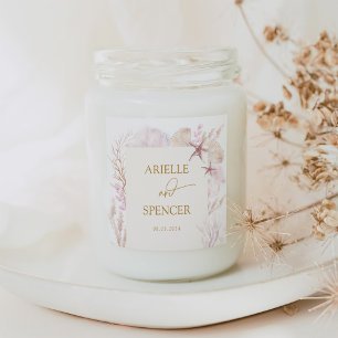 Adesivo Quadrado Oceano de Pastel Suave Sob Os Favores De Casamento