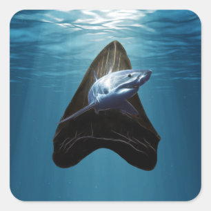 Adesivo Quadrado Oceano Dente de Tubarão
