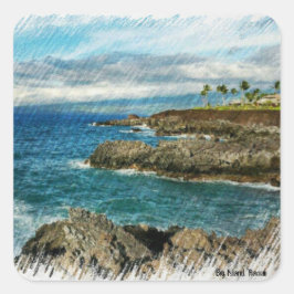 Adesivo Quadrado Oceano Pacífico