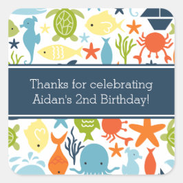 Adesivo Quadrado Oceanos Criaturas, Sob o Mar