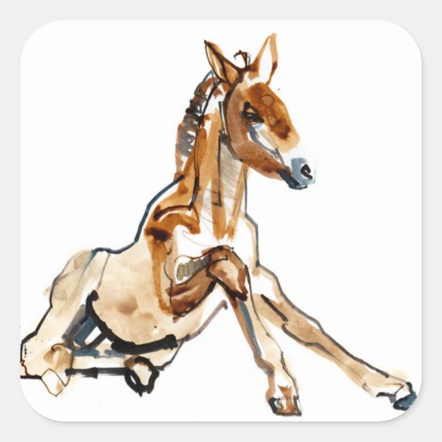 Adesivo Quadrado Ochre Foal (Frente)