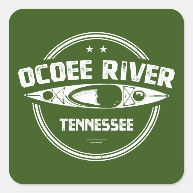 Adesivo Quadrado Ocoee River, Tennessee (Frente)