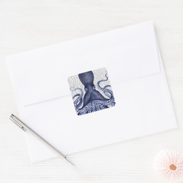 Adesivo Quadrado Octopus azul (Envelope)