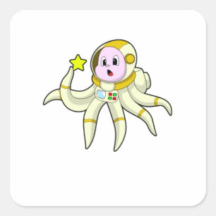 Adesivo Quadrado Octopus como mergulhador com estrela