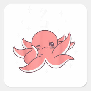 Adesivo Quadrado Octopus Dabbing Japonês Kawaii Cute Engraçado