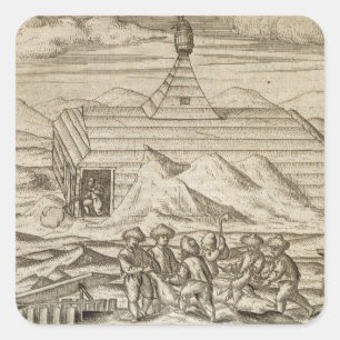 Adesivo Quadrado Óculos de caça e esfola, fora do gabinete