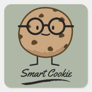 Adesivo Quadrado Óculos de Cookie Smart Chocolate Chip Cookies