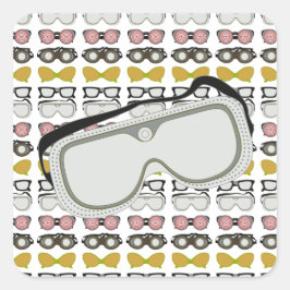 Adesivo Quadrado Óculos de segurança