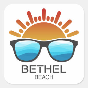 Adesivo Quadrado Óculos de Sol Bethel Beach Virgínia