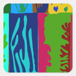 Adesivo Quadrado Ode à Colagem de Matisse