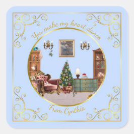 Adesivo Quadrado Ode to The Nutcracker Ballet Blue Tile